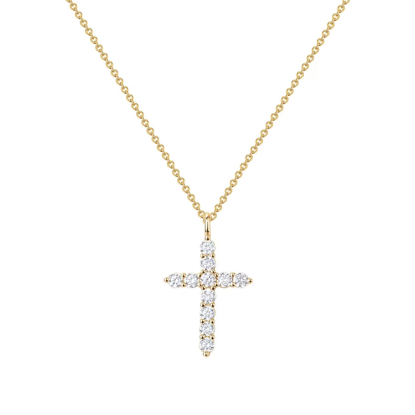 Cubic Zircon Rotatable Crown Cross Pendant Necklaces Classic Stainless Steel Chain Banquet Party Jewelry for Women Men