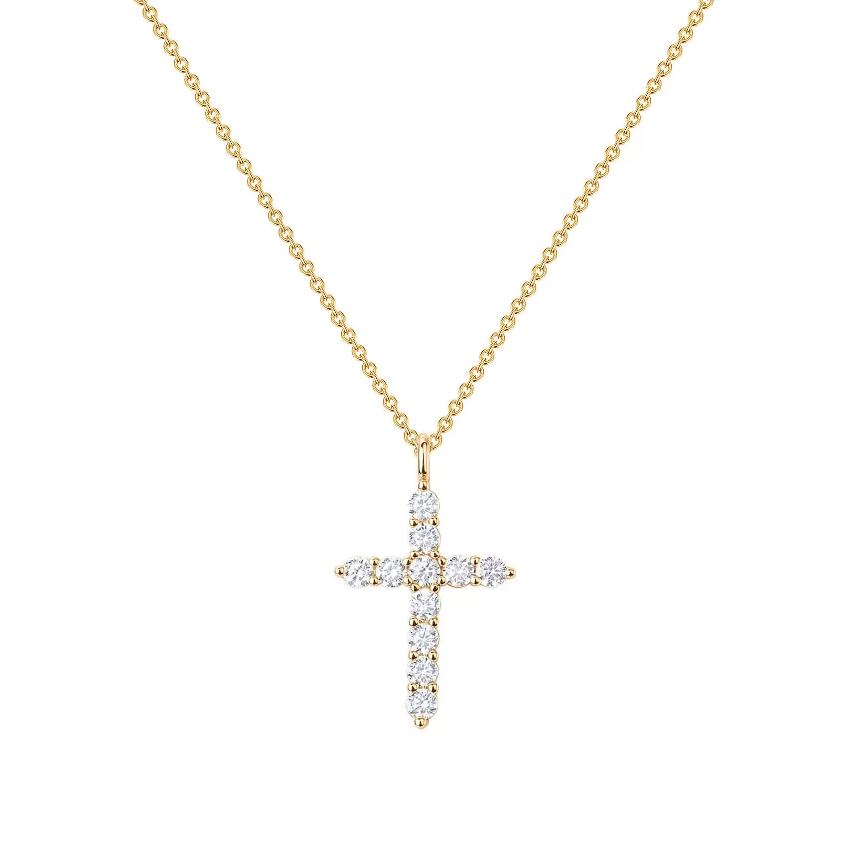 Cubic Zircon Rotatable Crown Cross Pendant Necklaces Classic Stainless Steel Chain Banquet Party Jewelry for Women Men