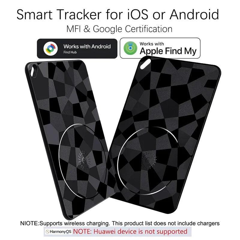 Dual System Wallet Tracker Smart Finder Works with Android Google Find Hub or IOS Apple Find My APP Item Locator for Luggage
