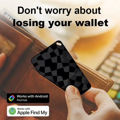 Dual System Wallet Tracker Smart Finder Works with Android Google Find Hub or IOS Apple Find My APP Item Locator for Luggage