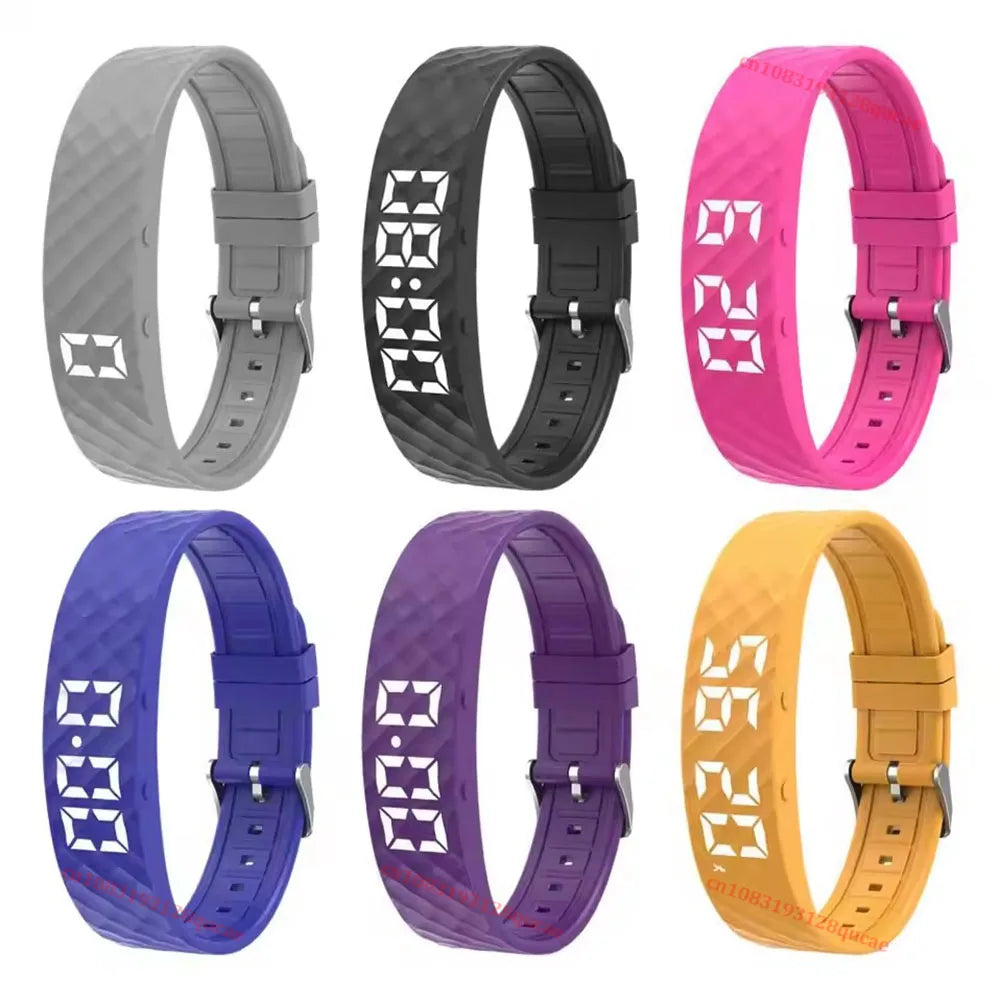 Vibrating Alarm Clock Watch Heavy Sleepers Silent Wake-Up Smart Bracelet Men Women Adjustable Wearable Vibration Wrist Band HW12