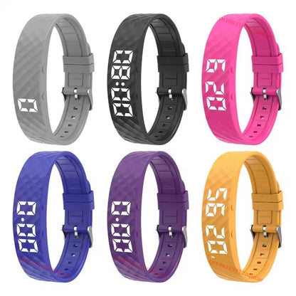 Vibrating Alarm Clock Watch Heavy Sleepers Silent Wake-Up Smart Bracelet Men Women Adjustable Wearable Vibration Wrist Band HW12