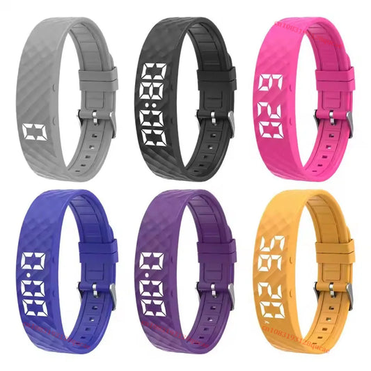 Vibrating Alarm Clock Watch Heavy Sleepers Silent Wake-Up Smart Bracelet Men Women Adjustable Wearable Vibration Wrist Band HW12
