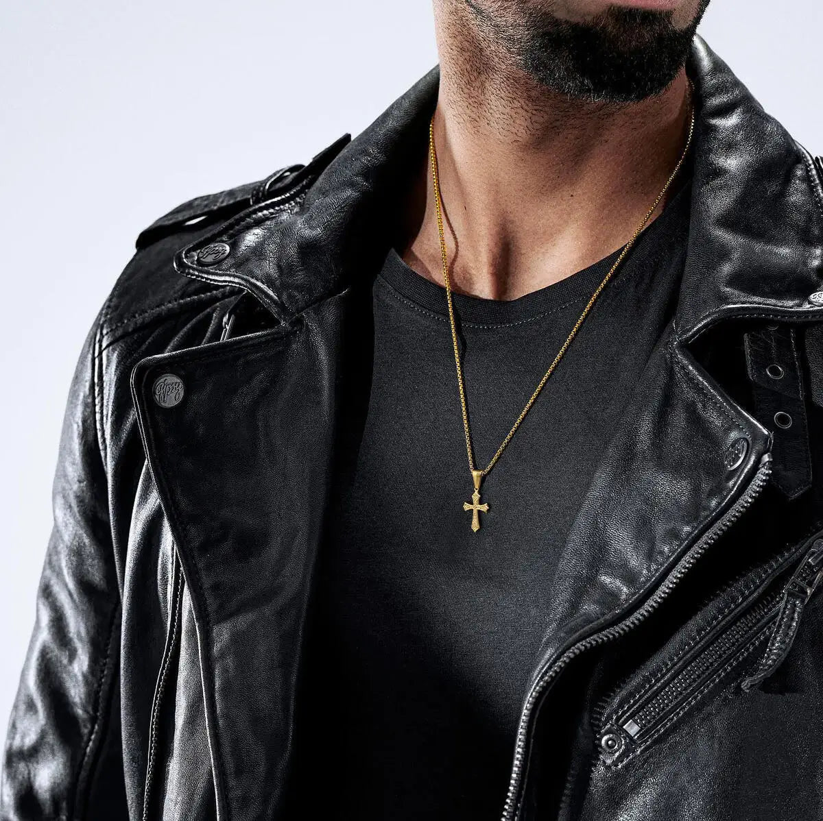 Small Stainless Steel Cross Necklaces, Retro Personality Pendant Accessories, Religion Faith Jewelry Gift