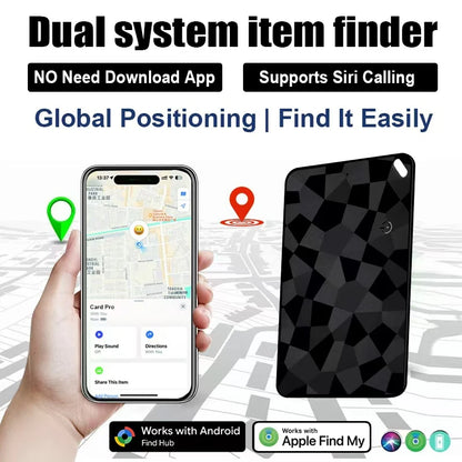 Dual System Wallet Tracker Smart Finder Works with Android Google Find Hub or IOS Apple Find My APP Item Locator for Luggage
