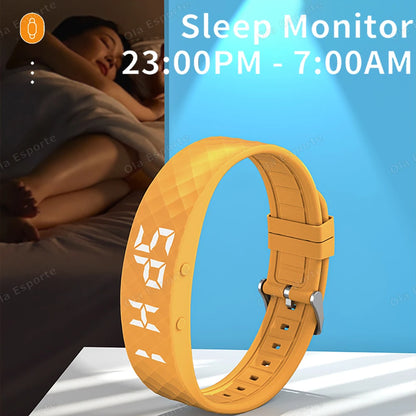 Vibrating Alarm Clock Watch Heavy Sleepers Silent Wake-Up Smart Bracelet Men Women Adjustable Wearable Vibration Wrist Band HW12