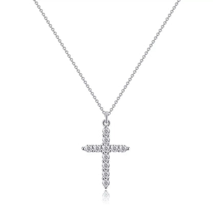 Cubic Zircon Rotatable Crown Cross Pendant Necklaces Classic Stainless Steel Chain Banquet Party Jewelry for Women Men